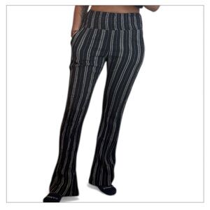 Billabong Black and White Striped Flare Pants